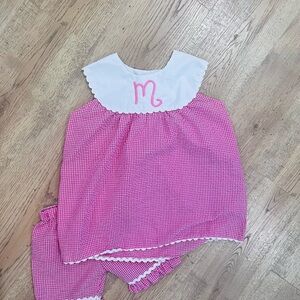 Pink and White Set with Decorative Collar